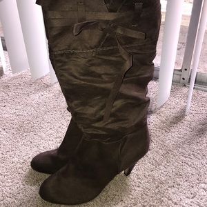 Brown heeled boots